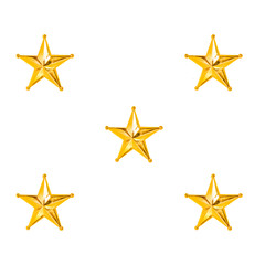 Fototapeta na wymiar Five Golden ]Star isolated on white Background