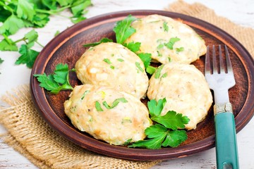 homemade cutlets, top view