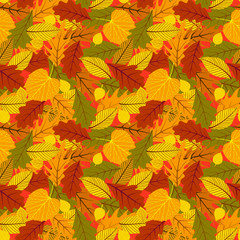 Autumn seamless background with leaves