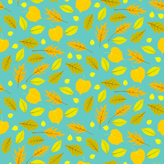 Autumn seamless background with leaves