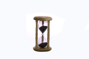 Hourglass on white background