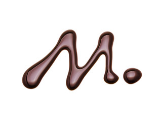 Chocolate sauce isolated on white background