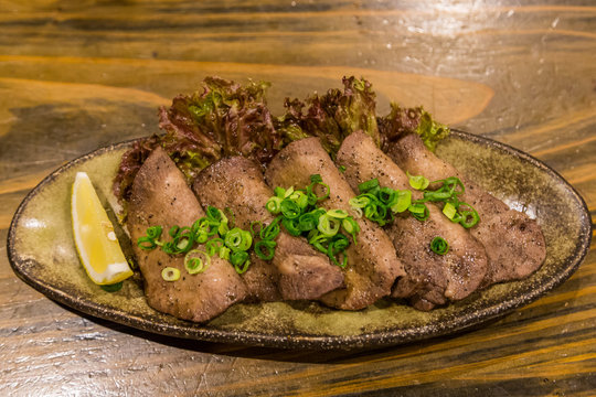 Gyutan - Japanese style grilled beef tongue.