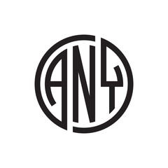 initial three letter logo circle black