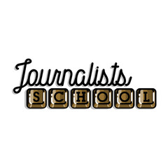 Color vintage journalists school emblem