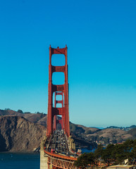 Overlooking the world-famous Golden gate bridge , San Francisco,USA.