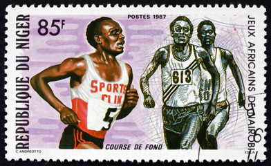 Postage stamp Niger 1987 Runners, African Games, Nairobi