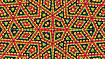 Kaleidoscope Colored Red Mosaic Fractal Abstract Background