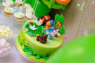 delicious cake made for the child birthday party