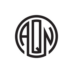 initial three letter logo circle black