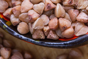 Каша из гречневой крупы. Здоровая еда. Каша. Porridge from...