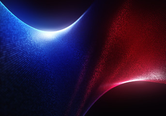 Abstract Colourful Particles Background with the Depth of Field and Glow