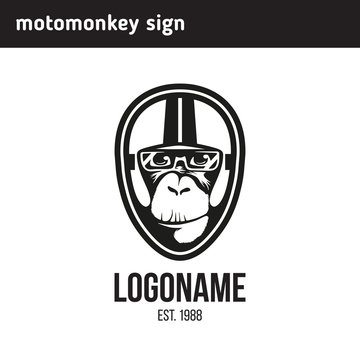 logo monkey wearing a helmet