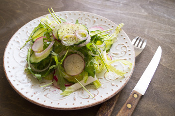 fresh vegetable salad. Selective focus