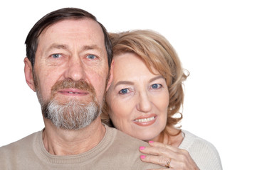 Couple smiles seniors