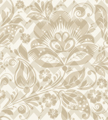 illustration of seamless pattern with abstract flowers.Floral background