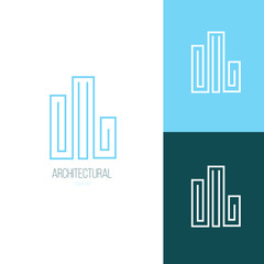 Icon or logo template for real estate agencies or architectural companies. Symbol for corporate branding identity. Label inspiration for advertising, business, web design. Vector illustration.