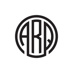 initial three letter logo circle black