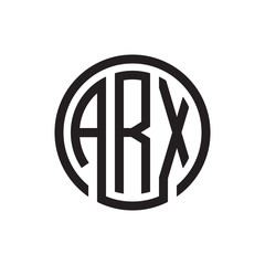 initial three letter logo circle black