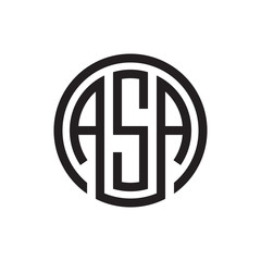 initial three letter logo circle black