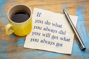 The same old actions and results concept