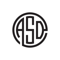 initial three letter logo circle black