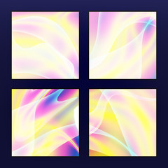 Fluid Iridescent Multicolored Vector Background. Pearlescent Texture. Design Element In Pastel Hues.