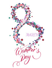 Women's Day greeting card. Vector illustration EPS10.