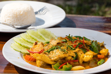 Fried Panang Curry, traditional Thai cuisine dish