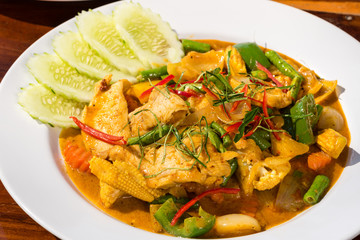 Fried Panang Curry, traditional Thai cuisine dish