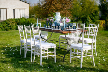 Decorated table with candles