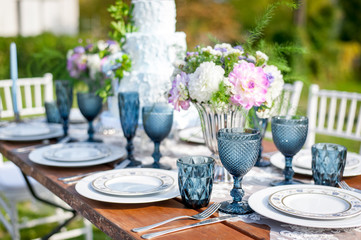 Decorated table with candles