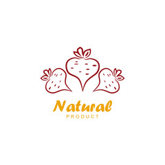 Natural product logo design vector template. Beet icon.