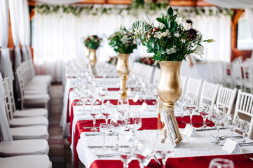 decorated table at the event