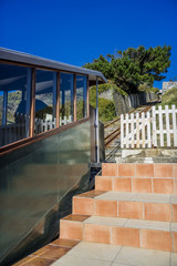 Aberystwyth seaside resort, Cardigan Bay, Ceredigion, Wales, UK. Cliff railway from the Promenade and seafront to Constitution Hill. This is an old tourist attraction.


