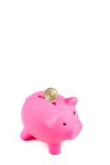 Piggybank with twenty Euro Cent coin