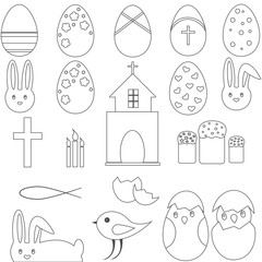 Christian Symbols Easter eggs bunny