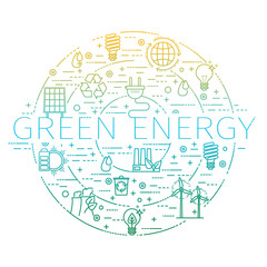 Outline set - green energy, eco, recycle icons