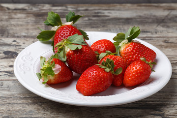 fresh strawberries on a plate