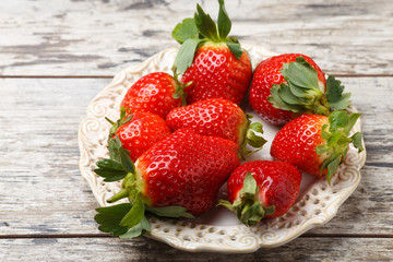 fresh strawberries on a plate