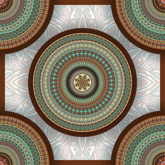 Ornate floral seamless texture, endless pattern with vintage mandala elements.