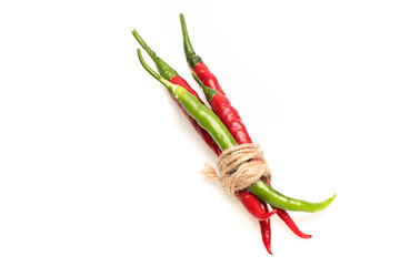 colorful vegetables, cherry tomato, capsicum, chilli pepper isolated on white