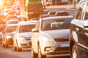 Traffic jam on the highway