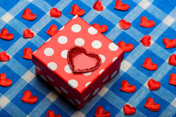 set of valentines love symbol with present gift box