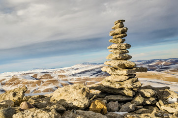 Zen stones stack rock flow