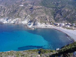 Obraz premium The beach of Pietracorbara in a bay in Upper Corsica, France