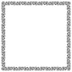 Ornate square black frame. 