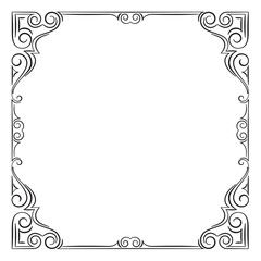 Ornate square black frame. 