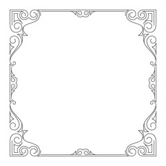 Ornate square black frame. 