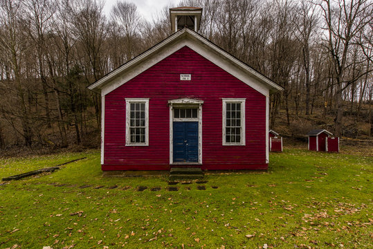 Rural Red Painted Schoolhouse - Fredericktown, Ohio
